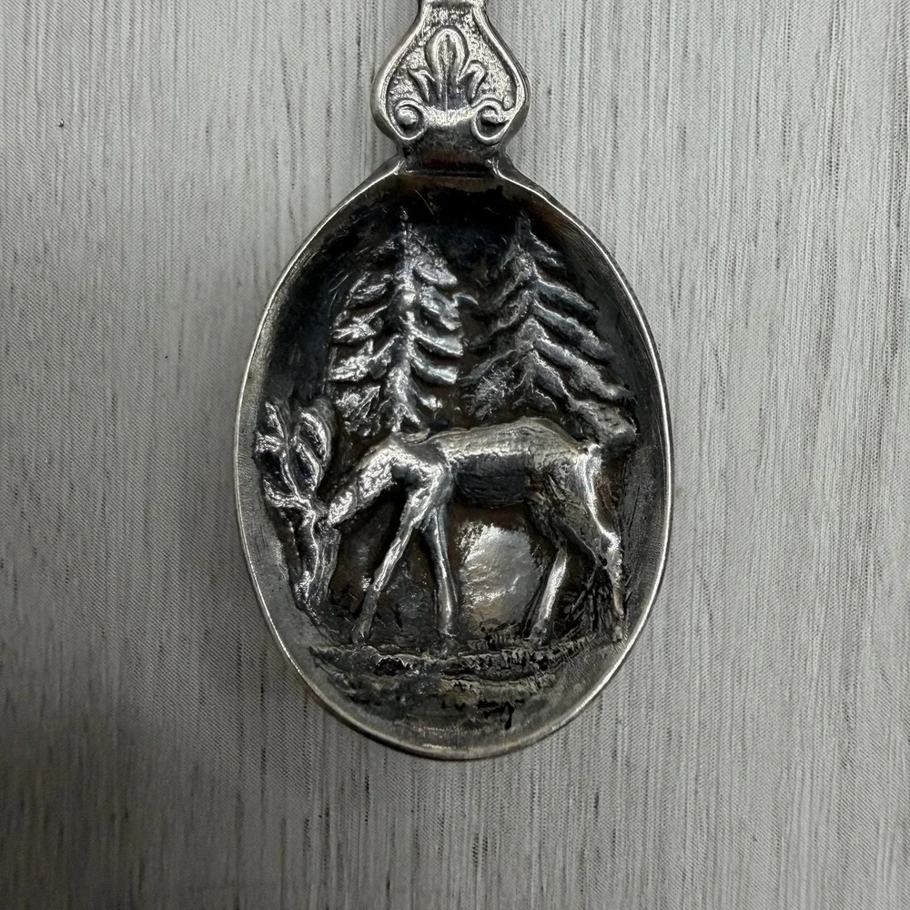 Idaho State Seal Souvenir Spoon Embossed Deer Bowl Vintage EPNS